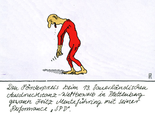 Cartoon: spd (medium) by Andreas Prüstel tagged pruestel,andreas,karikatur,tanzwettbewerb,cartoon,plettenberg,sauerland,zstandsbeschreibung,ausdruckstanz,spd,spd,ausdruckstanz,zstandsbeschreibung,sauerland,plettenberg,cartoon,tanzwettbewerb,karikatur,andreas,pruestel