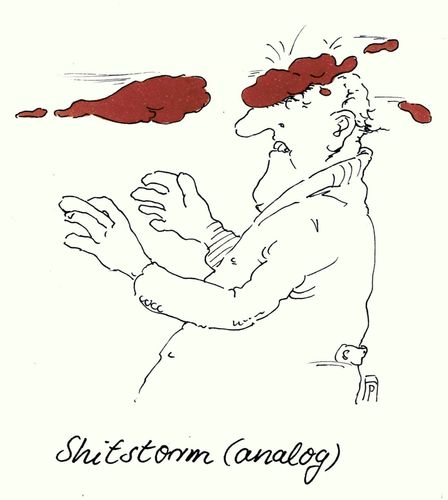 Cartoon: sturm (medium) by Andreas Prüstel tagged shitstorm,internet,scheiße,sturm,cartoon,karikatur,andreas,pruestel