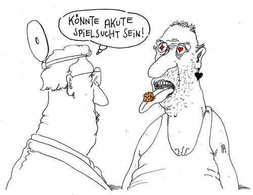 Cartoon: sucht (medium) by Andreas Prüstel tagged spielsucht,erkrankung,sucht,arzt,patient,akut,cartoon,karikatur,andreas,pruestel,spielsucht,erkrankung,sucht,arzt,patient,akut,cartoon,karikatur,andreas,pruestel