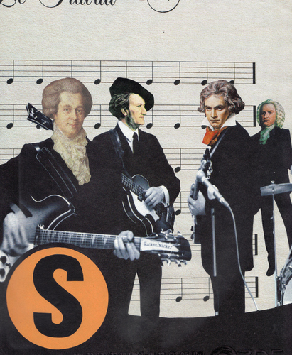 Cartoon: super-group (medium) by Andreas Prüstel tagged beatles,mozart,wagner,beethoven,bach