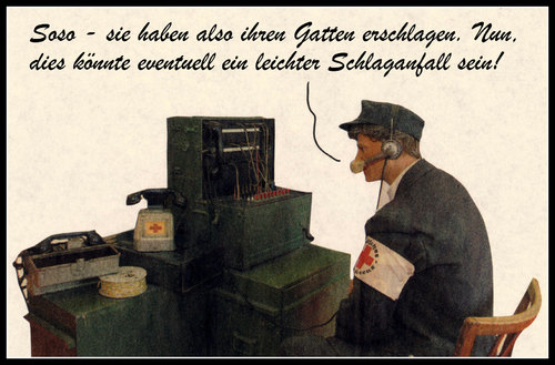 Cartoon: telefonberatung (medium) by Andreas Prüstel tagged rotes,kreuz,telefonberatung,mord,ehe,schlaganfall,cartoon,collage,andreas,pruestel,rotes,kreuz,telefonberatung,mord,ehe,schlaganfall,cartoon,collage,andreas,pruestel