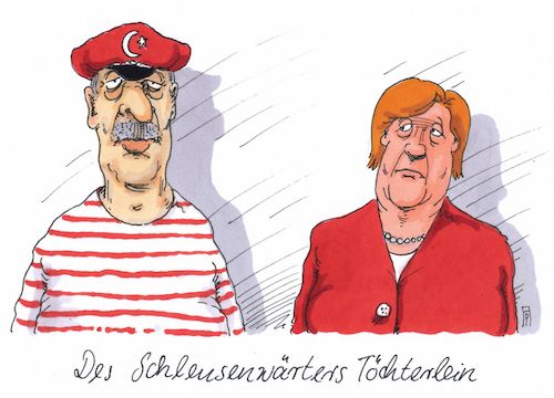 Cartoon: töchterlein (medium) by Andreas Prüstel tagged türkei,erdogan,merkel,staatsbesuch,flüchtlingsabkommen,abhängigkeit,eu,europa,song,ulrich,roski,schleusenwärter,cartoon,karikatur,andreas,pruestel,türkei,erdogan,merkel,staatsbesuch,flüchtlingsabkommen,abhängigkeit,eu,europa,song,ulrich,roski,schleusenwärter,cartoon,karikatur,andreas,pruestel