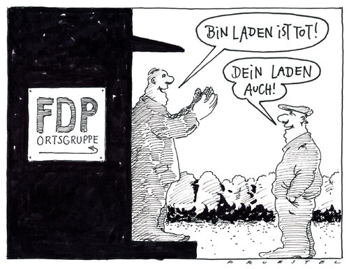 Cartoon: tot (medium) by Andreas Prüstel tagged binladen,fdp,osama bin laden,terrorismus,terror,al qaida,osama,bin,laden,al,qaida,fdp