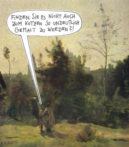 Cartoon: undeutlich (medium) by Andreas Prüstel tagged corot,malerei
