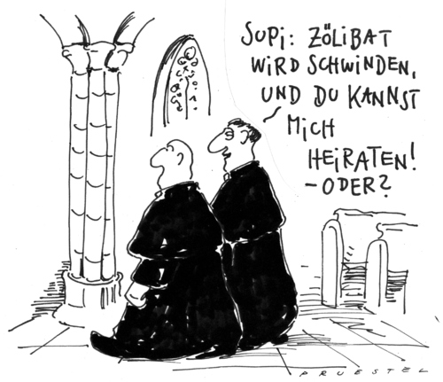 Cartoon: vage aussichten (medium) by Andreas Prüstel tagged katholische,kirche,zölibat,homosexuallität,katholisch,kirche,zölibat,homosexualität,homosexuell,skandal,religion,glaube,bischof,sexueller mißbrauch,sexueller,mißbrauch