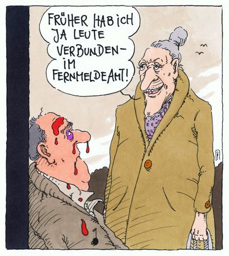 Cartoon: verbindlich (medium) by Andreas Prüstel tagged opfer,verletzung,verbinden,verarzten,fernmeldeamt,telefonverbindung,cartoon,karikatur,andreas,pruestel,opfer,verletzung,verbinden,verarzten,fernmeldeamt,telefonverbindung,cartoon,karikatur,andreas,pruestel