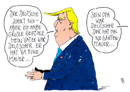 Cartoon: verwirrt (medium) by Andreas Prüstel tagged trump,nato,aufrüstung,deutschland,vorfahren,vater,großvater,mauern,cartoon,karikatur,andreas,pruestel,trump,nato,aufrüstung,deutschland,vorfahren,vater,großvater,mauern,cartoon,karikatur,andreas,pruestel