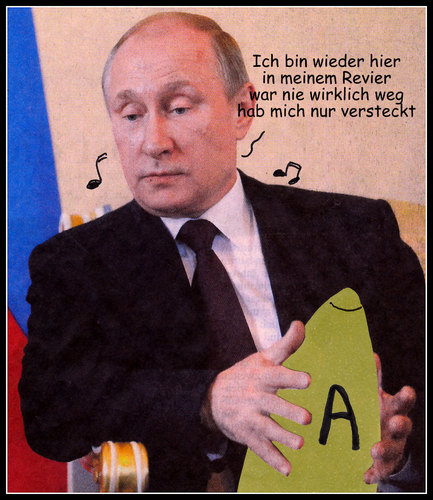 Cartoon: wladimir müller-putin (medium) by Andreas Prüstel tagged putin,marius,müller,westernhagen,cartoon,collage,andreas,pruestel