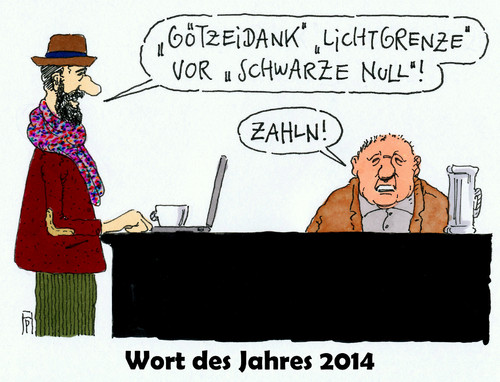 Cartoon: wort des jahres (medium) by Andreas Prüstel tagged 2014,wort,des,jahres,götzeidank,schwarze,null,lichtgrenze,cartoon,karikatur,andreas,pruestel,2014,wort,des,jahres,götzeidank,schwarze,null,lichtgrenze,cartoon,karikatur,andreas,pruestel