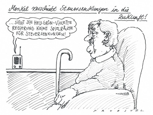 Cartoon: zukunft (medium) by Andreas Prüstel tagged cdu,kanzlerin,merkel,steuersenkungen,zukunft,cdu,kanzlerin,angela merkel,zukunft,steuersenkungen,steuer,wirtschaft,finanzen,prognose,angela,merkel