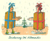 Cartoon: bescherung (small) by Andreas Prüstel tagged weihnachten,geschenke,bescherung,mittellosugkeit,geld,paar,kreativität