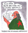 Cartoon: che intim (small) by Andreas Prüstel tagged che,guevara,fidel,castro,cuba,revolution,tagebuch