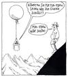 Cartoon: eben (small) by Andreas Prüstel tagged gebirge,ebene,eben,uhrzeit,glocke,ballonfahrt,luftballon,cartoon,karikatur,andreas,pruestel
