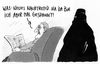 Cartoon: gespannt (small) by Andreas Prüstel tagged ehepaar,nachthemd,burka,cartoon,karikatur,andreas,pruestel