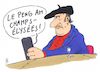 Cartoon: punktgenau (small) by Andreas Prüstel tagged frankreich,paris,anschlag,champs,elysees,präsidentschaftswahlen,le,pen,rechtspopulisten,ausländerfeindlichkeit,cartoon,karikatur,andreas,pruestel