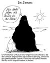 Cartoon: spezialversicherung (small) by Andreas Prüstel tagged versicherungen,spezialversicherung,burka,islam,muslima,jemen,islamisten,blase,chur,schweiz,cartoon,karikatur
