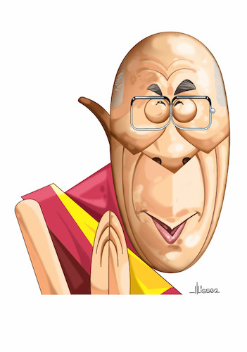 Cartoon: Dalai Lama (medium) by Ulisses-araujo tagged dali,lama