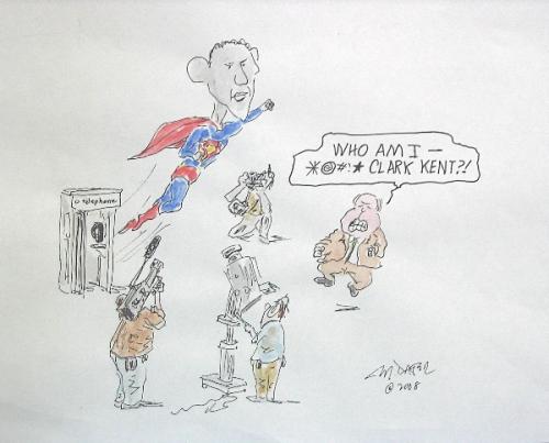 Cartoon: The Man of Steel visits Europe (medium) by Mike Dater tagged dater,inkroom