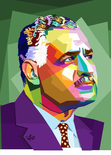 Cartoon: gamal abdel nasser portrait (medium) by handren khoshnaw tagged gamal,abdel,nasser,handren,khoshnaw,portrait,egypt