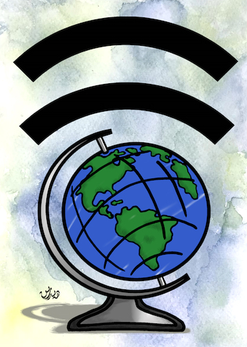 Cartoon: Its not wifi its a justice (medium) by handren khoshnaw tagged handren,khoshnaw,cartoon,wifi,justice,equality,earth,people,its