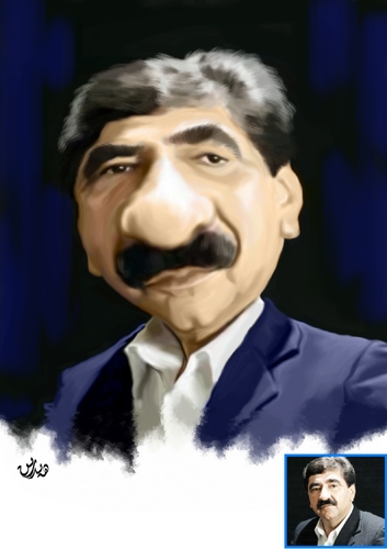 Cartoon: Mohamed Jaza (medium) by handren khoshnaw tagged handren,khoshnaw,mohamed,hama,jaza,kurds,singer
