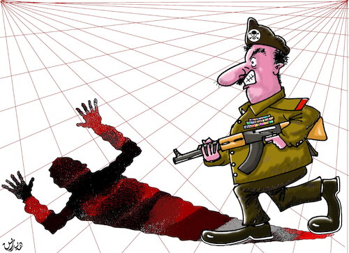 Cartoon: Totalitar dictatorial mentality (medium) by handren khoshnaw tagged handren,khoshnaw,dictator,totalitar,cartoon