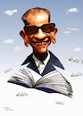 Cartoon: caricature of Naguib Mahfouz (small) by handren khoshnaw tagged handren khoshnaw caricature naguib mahfouz writer egypt