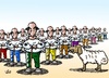 Cartoon: One sheep and so many shepherd (small) by handren khoshnaw tagged handren khoshnaw