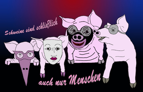 Cartoon: Schweinestall (medium) by Aneli Fiebach tagged welt,politik,wirtschaft,geld,macht,diktatur,philosophie,menschen