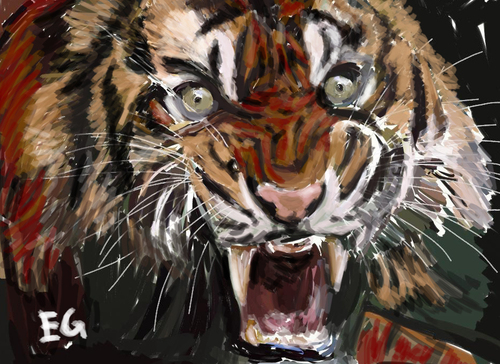 Cartoon: tigre! (medium) by ernesto guerrero tagged tiger,animals