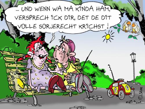 Cartoon: sorgerecht (medium) by sam tagged beziehung,frau,mann,character,cartoon,home,kinder