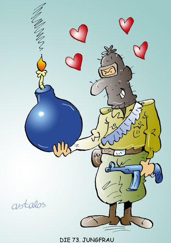 Cartoon: die 73. jungfrau (medium) by astaltoons tagged is,isis,terroristen,bombe,herz