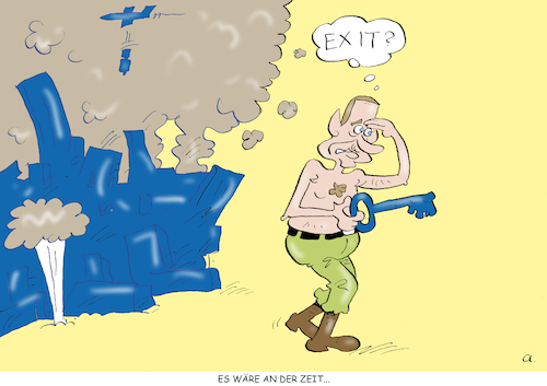 Cartoon: Exit (medium) by astaltoons tagged putin,ukraine,krieg,putin,ukraine,krieg