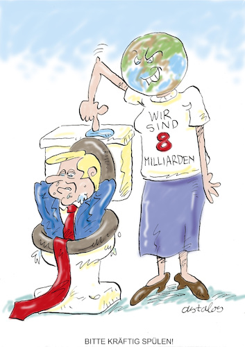 Cartoon: Griff ins Klo (medium) by astaltoons tagged trump,weltordnung,trump,weltordnung