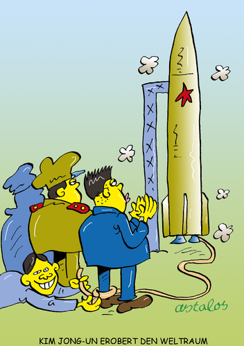 Cartoon: Kim Rakete (medium) by astaltoons tagged nordkorea,raketenstart,kim,jong,un