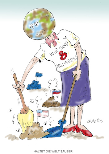 Cartoon: Müll beseitigen (medium) by astaltoons tagged trump,amerika,krisen,weltordnung,trump,amerika,krisen,weltordnung