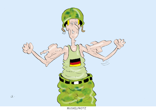 Cartoon: Muskelprotz (medium) by astaltoons tagged putin,ukraine,krieg,bundeswehr,putin,ukraine,krieg,bundeswehr