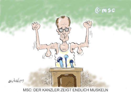 Cartoon: Muskelprotz (medium) by astaltoons tagged merz,msc,merz,msc