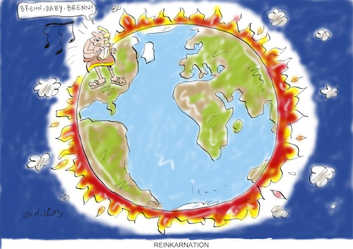 Cartoon: Reinkarnation (medium) by astaltoons tagged trump,grönland,weltlage,trump,grönland,weltlage