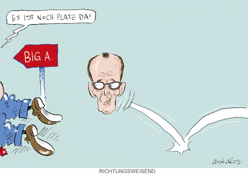 Cartoon: Richtungsweisend (medium) by astaltoons tagged trump,merz,trump,merz