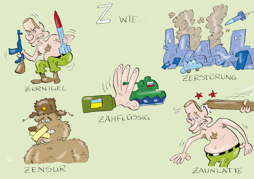 Cartoon: Z (medium) by astaltoons tagged putin,ukraine,krieg,putin,ukraine,krieg