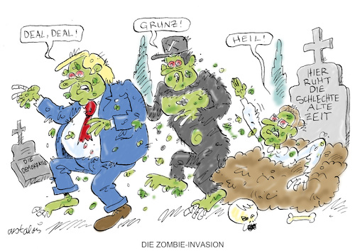 Cartoon: Zombies (medium) by astaltoons tagged trump,musk,weidel,nazis,trump,musk,weidel,nazis