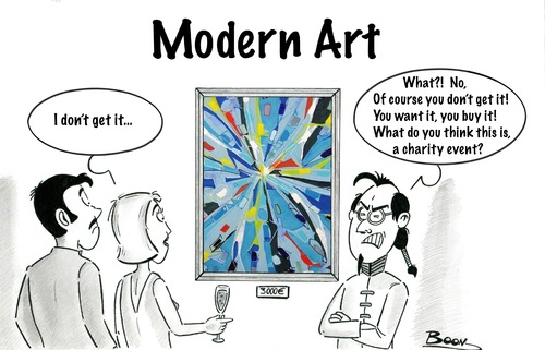 Cartoon: Misunderstood (medium) by Boon tagged modern,art,museum,artist,exposition,misunderstood,misunderstanding,abstract,gallery