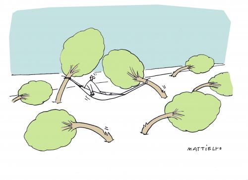 Cartoon: Hängematte (medium) by Mattiello tagged mann,ruhe,bäume,mann,bäume,hängematte,natur,umwelt,ruhe,erholung,umweltzerstörung,hilfe,unterstützung,hängen,trauerweide,entspannung