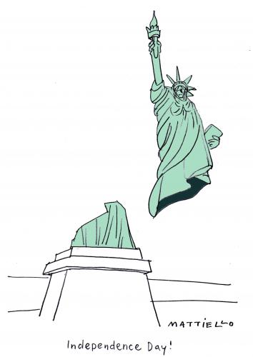 Cartoon: Independence Day (medium) by Mattiello tagged freiheitsstatue,usa,usa,freiheitsstatue,unabhängigkeitstag,independence day,amerika,feier,nation,eigenständigkeit,statue,new york,nationalfeiertag,statue of liberty,freiheit,unabhängigkeitserklärung,amerikanische unabhängigkeitserklärung,schweben,fliegen,abheben,wortspiel,wegfliegen,abhauen,verschwinden,sockel,loyalität,symbol,amerikanischer traum,ironie,selbsterkenntnis,independence,day,new,york,of,liberty,amerikanische,amerikanischer,traum