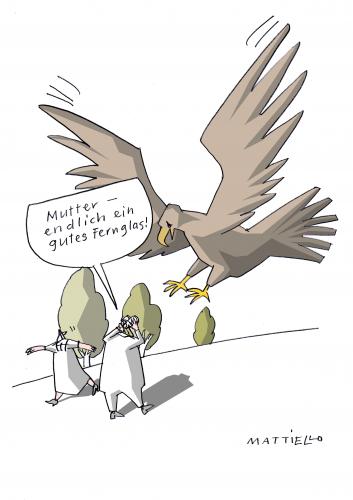 Cartoon: Ornithologe (medium) by Mattiello tagged vogelkundler,naturbursche,fernglas,fehlurteil,vogelkundler,vogelkunde,ornithologie,naturkunde,vogel,adler,gefahr,risiko,natur,abenteuer,wildnis,habicht,riesig,groß,mutation,fernglas,fernrohr,vergrößerung,ausflug,spaziergang