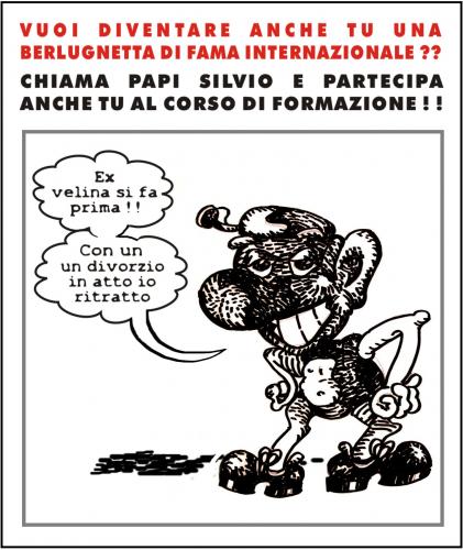 Cartoon: velina (medium) by yalisanda tagged berlusconi,satira,velina,divorce,veronica,papi