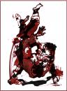 Cartoon: Judo (small) by yalisanda tagged judo,red,color,black,powerful,dynamic,two