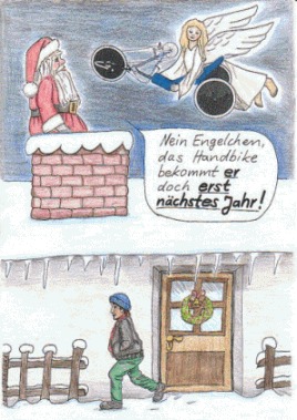 Cartoon: Weihnachstsgeschenk (medium) by eschborn tagged weihnachten,behinderung,rollstuhl