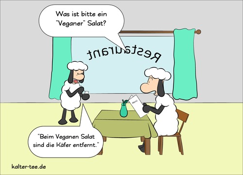 Cartoon: Salat (medium) by kowo tagged salat,schafe,restaurant